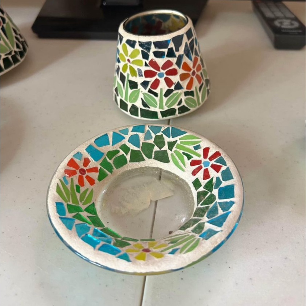 Small yankee candle shade and plate